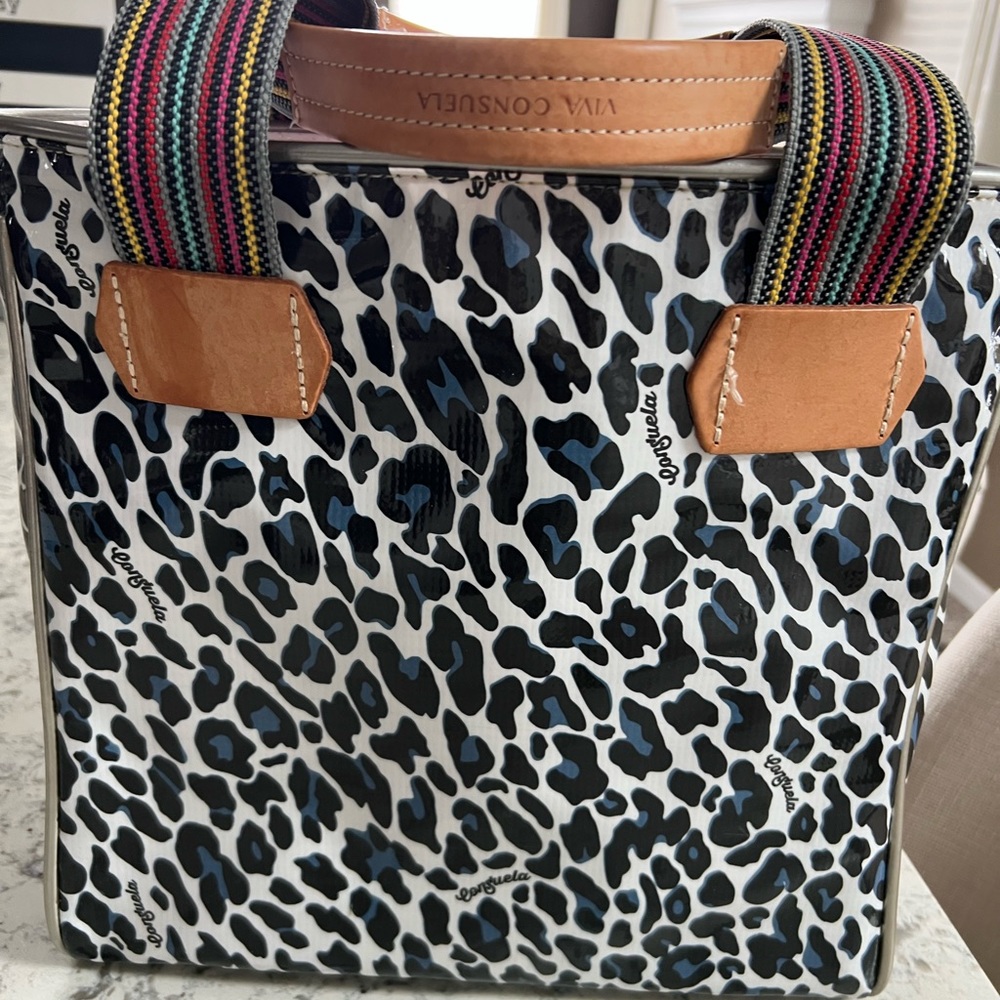 Consuela Leopard Print Tote with Multicolor Straps - Picture 3 of 8
